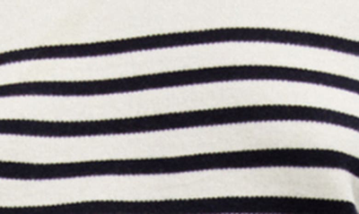 Shop Mango Stripe Oversize V-neck Sweater In Navy