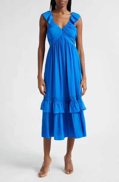Shop Ramy Brook Nelly Tiered Hem Dress In Marrakech Blue