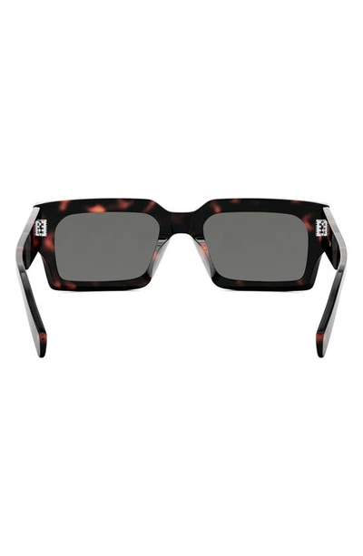 Shop Celine 54mm Rectangular Sunglasses In Dark Havana / Smoke