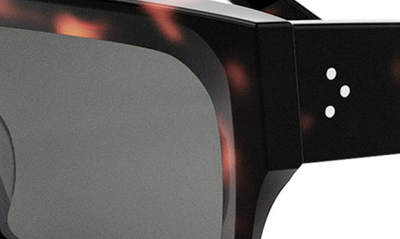 Celine 54mm Rectangular Sunglasses In Dark Havana / Smoke
