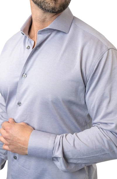 Maceoo Einstein Stone Egyptian Cotton Button-up Shirt In Grey