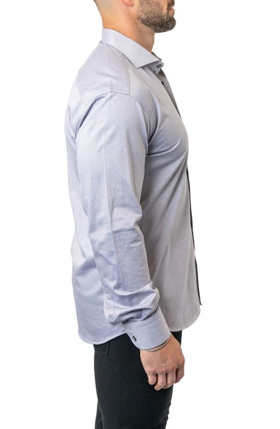 Maceoo Einstein Stone Egyptian Cotton Button-up Shirt In Grey