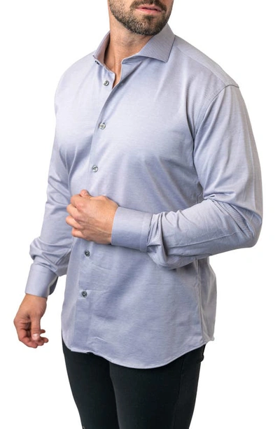 Shop Maceoo Einstein Stone Egyptian Cotton Button-up Shirt In Grey