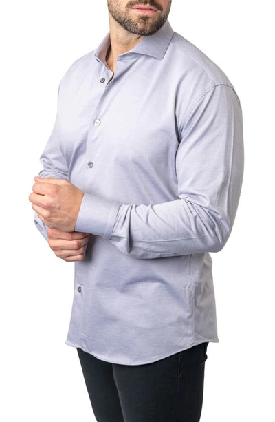 Maceoo Einstein Stone Egyptian Cotton Button-up Shirt In Grey