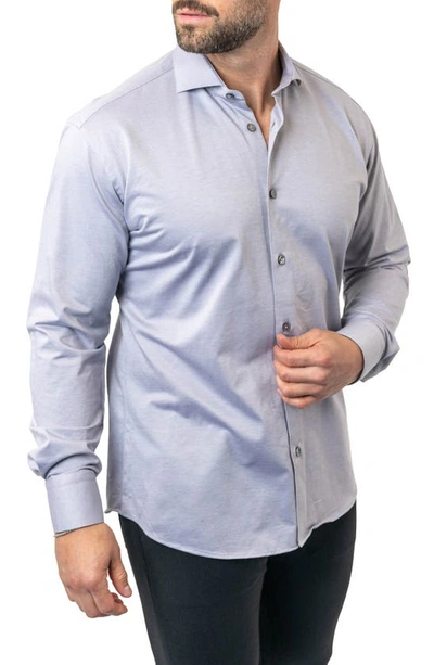 Shop Maceoo Einstein Stone Egyptian Cotton Button-up Shirt In Grey