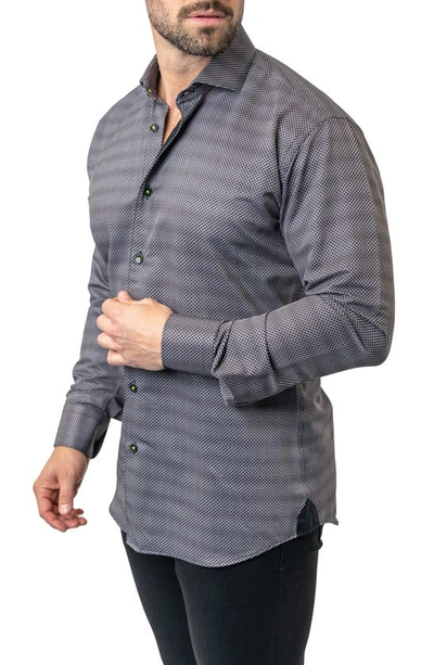 Shop Maceoo Einstein Stretchchain 52 Black Contemporary Fit Button-up Shirt