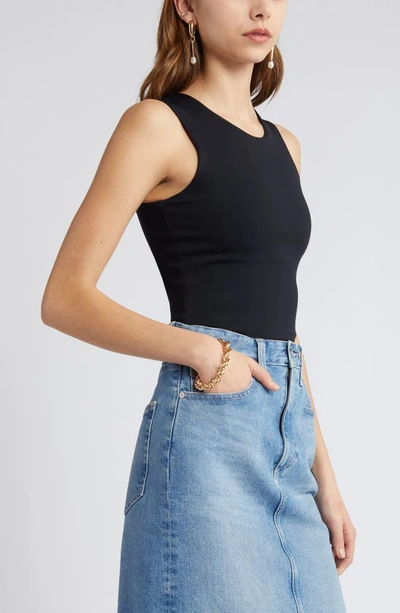Open Edit Smooth Edit Crewneck Tank In Black