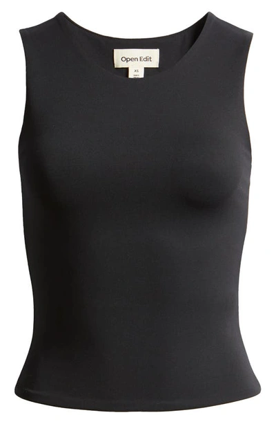Open Edit Smooth Edit Crewneck Tank In Black