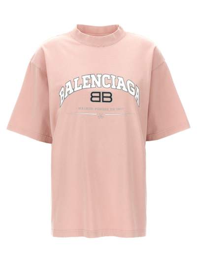 Shop Balenciaga Light Destroy Oversized T In Pink