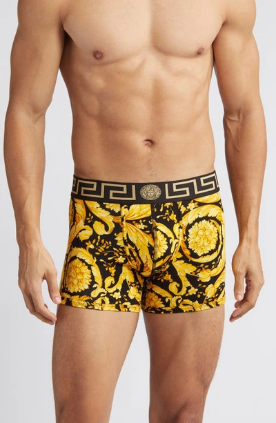 Shop Versace Barocco Boxer Briefs In Black Print