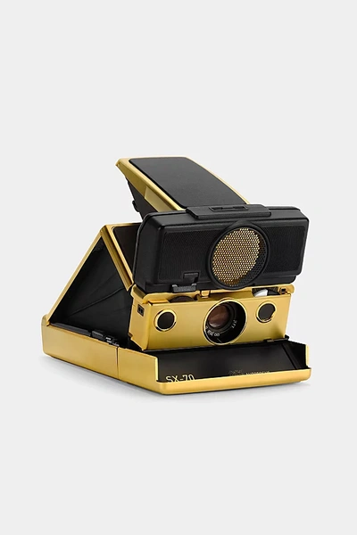 Shop Polaroid Sx-70 Sonar Autofocus " 24k Gold Edition" Instant Camera Refurbished By Retrospekt In Gold At Urban 