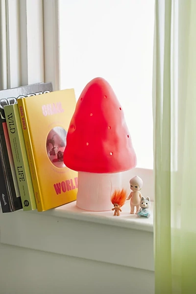 Shop Urban Outfitters Mushroom Small Table Lamp In Red At
