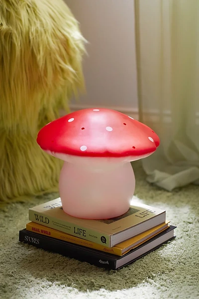 Shop Urban Outfitters Mushroom Medium Table Lamp In Red At