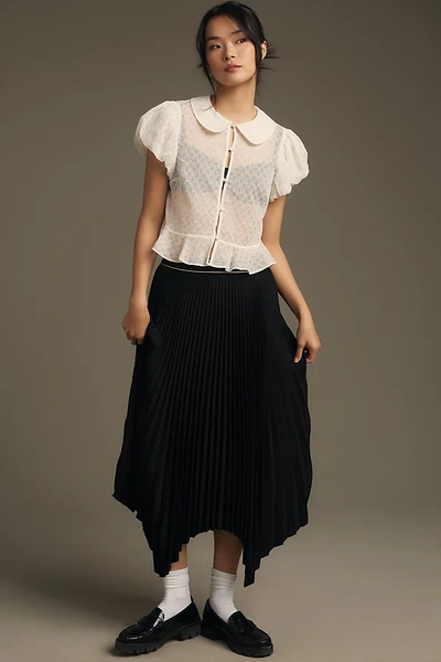 Shop Bishop + Young Pleated Midi Skirt In Black