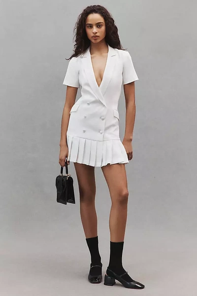 Shop Amanda Uprichard Mesha Short-sleeve Mini Dress In White