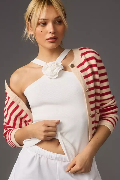 Shop Endless Rose Halter Rosette Sweater Tank In White