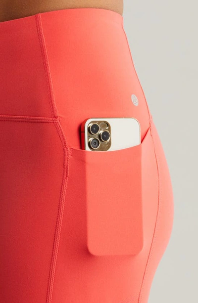 Shop Zella Studio Luxe High Waist Pocket 7/8 Leggings In Red Cayenne