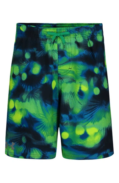Shop Under Armour Kids' Tropical Flare Volley Swim Trunks In Vapor Green
