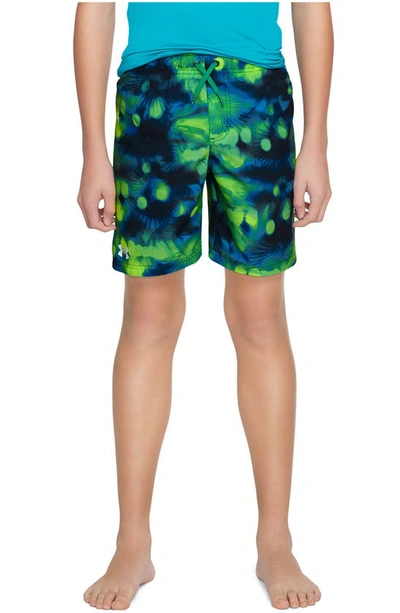 Shop Under Armour Kids' Tropical Flare Volley Swim Trunks In Vapor Green