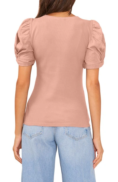 Shop 1.state Puff Sleeve Rib Knit T-shirt In Dusty Orchid