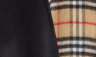 Burberry Vintage-style Check Fringed Wool Cape In Black Check