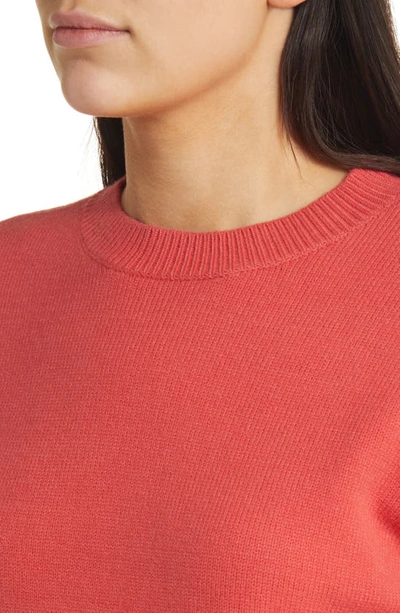 Shop Treasure & Bond Relaxed Pima Cotton Blend Pullover Sweater In Red Cranberry