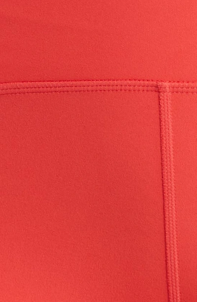 Shop Zella Studio Luxe Pocket Bike Shorts In Red Cayenne