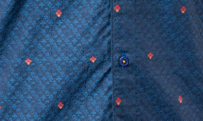 Shop Maceoo Einstein Symbols 12 Blue Contemporary Fit Button-up Shirt