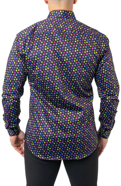 Maceoo Fibonacci Skittles Contemporary Fit Button-up Shirt In Black