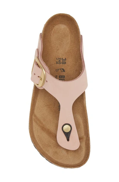 Birkenstock Gizeh Flats In Rose-pink Nubuck In Soft Pink