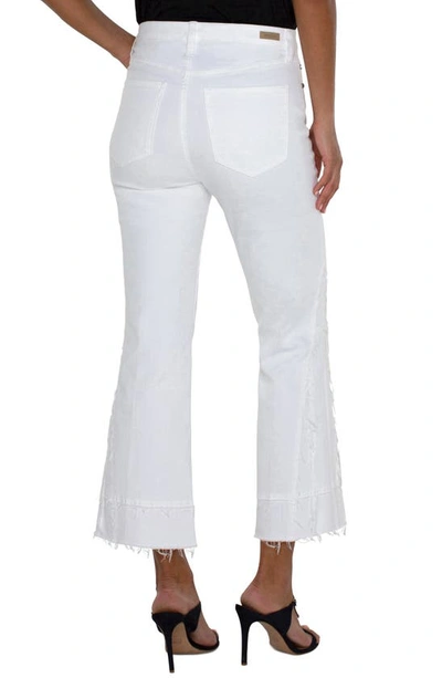 Shop Liverpool Los Angeles Hannah Frayed High Waist Crop Flare Jeans In Bright White