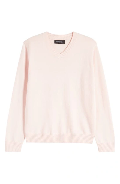 Shop Nordstrom Kids' V-neck Sweater In Pink Veil Rose