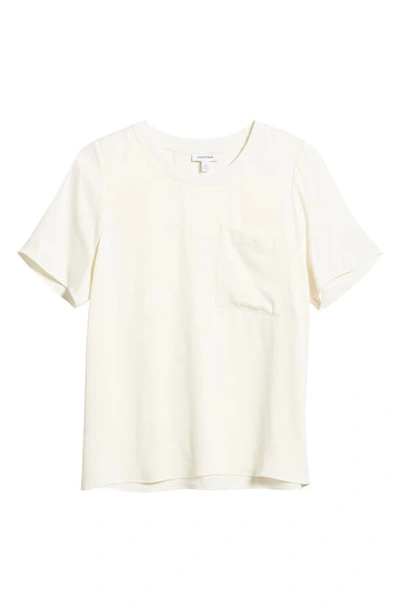 Shop Nordstrom Woven Pocket T-shirt In Ivory Pristine