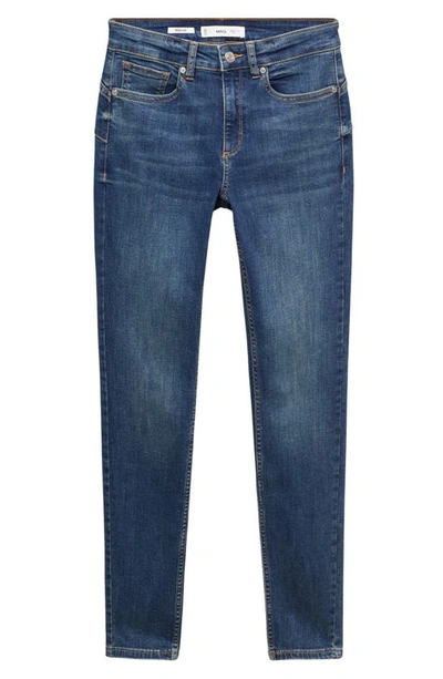Shop Mango Push-up Skinny Jeans In Dark Blue