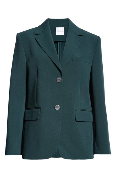 Shop St John Stretch Cady Blazer In Spruce