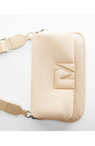 Shop Mango Logo Crossbody Bag In Off White
