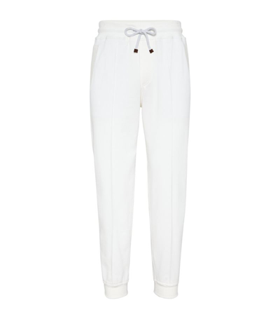 Shop Brunello Cucinelli Cotton French Terry Sweatpants In White