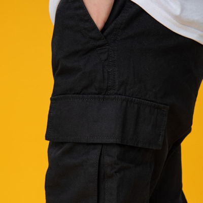 官方【品牌直供】 男子梭织长裤黑色夏季工装风束脚裤