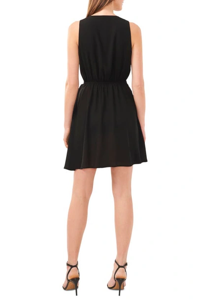 Shop Halogen (r) Sleeveless Wrap Minidress In Rich Black