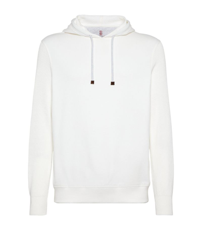 Shop Brunello Cucinelli French Terry Hoodie In White