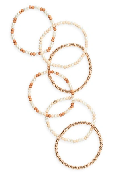 Shop Roxanne Assoulin Affogato Set Of 6 Bracelets In Neutral Multi