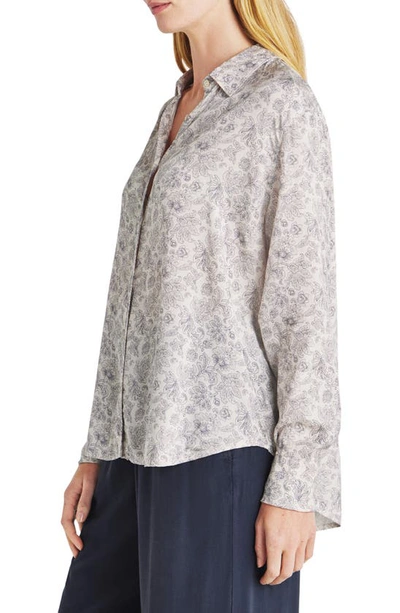 Splendid Mackenzie Paisley-print Button-front Shirt In Moonstone Flrl