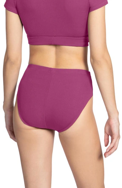 Shop Robin Piccone Amy High Waist Bikini Bottoms In Lotus