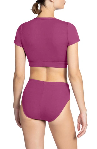 Shop Robin Piccone Amy High Waist Bikini Bottoms In Lotus