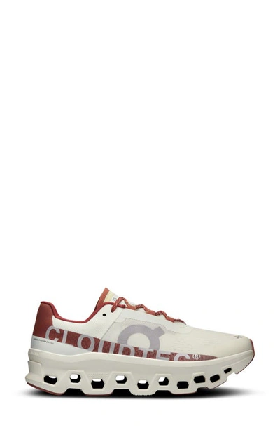 On Cloudmster Running Shoe In Ivory/ Ruby