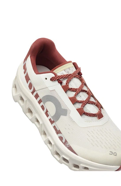 On Cloudmster Running Shoe In Ivory/ Ruby