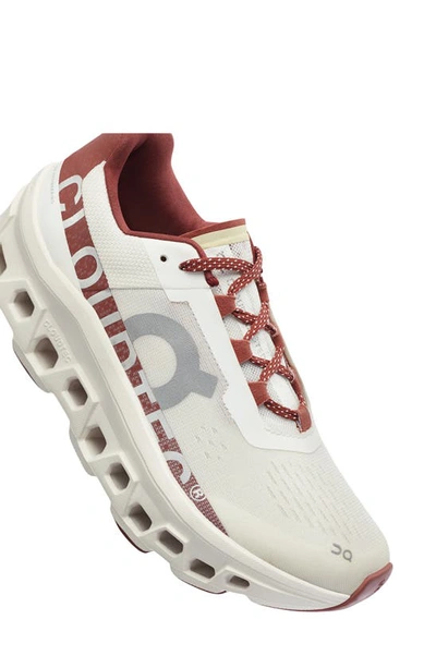 On Cloudmster Running Shoe In Ivory/ Ruby