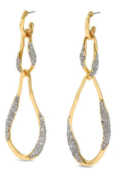 Shop Alexis Bittar Solanales Crystal Linear Link Drop Earrings In Gold Crystals