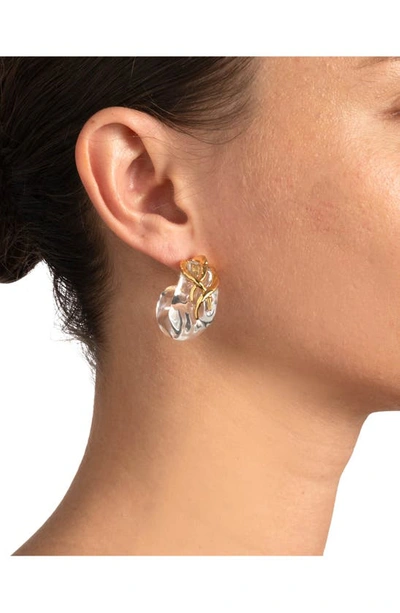 Shop Alexis Bittar Liquid Vine Lucite® Small Hoop Earrings In Gold