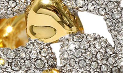 Shop Alexis Bittar Solanales Wide Crystal Pavé Cuff In Gold Crystals